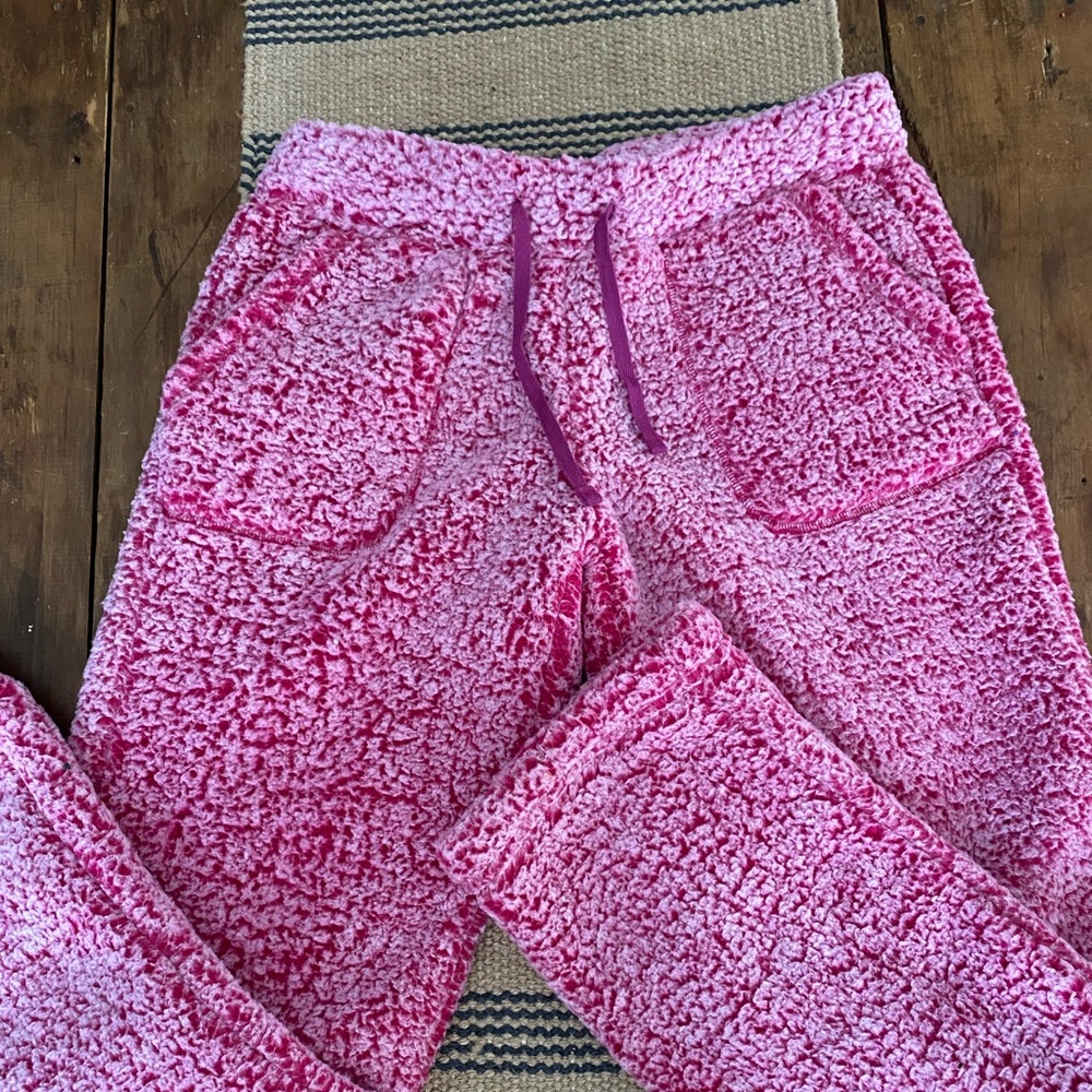 Pink Sherpa Sweatpants